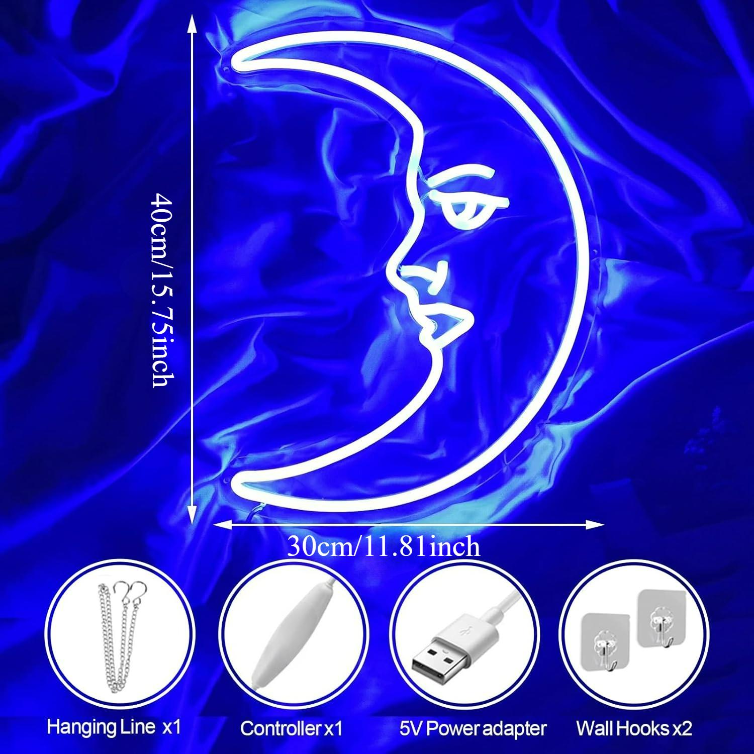Moon Face Neon Sign USB Dimmab - Neon Sign Party review and price
