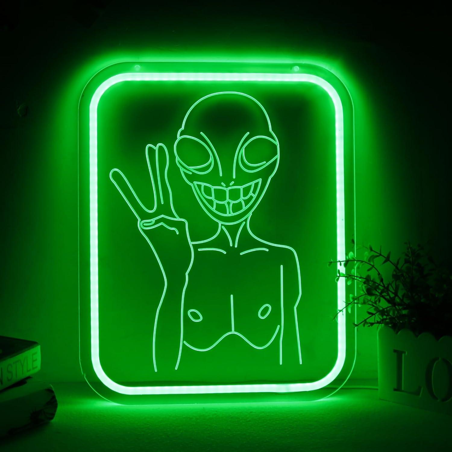 Alien Neon Sign USB Dimmable L - Neon Sign Party review and price