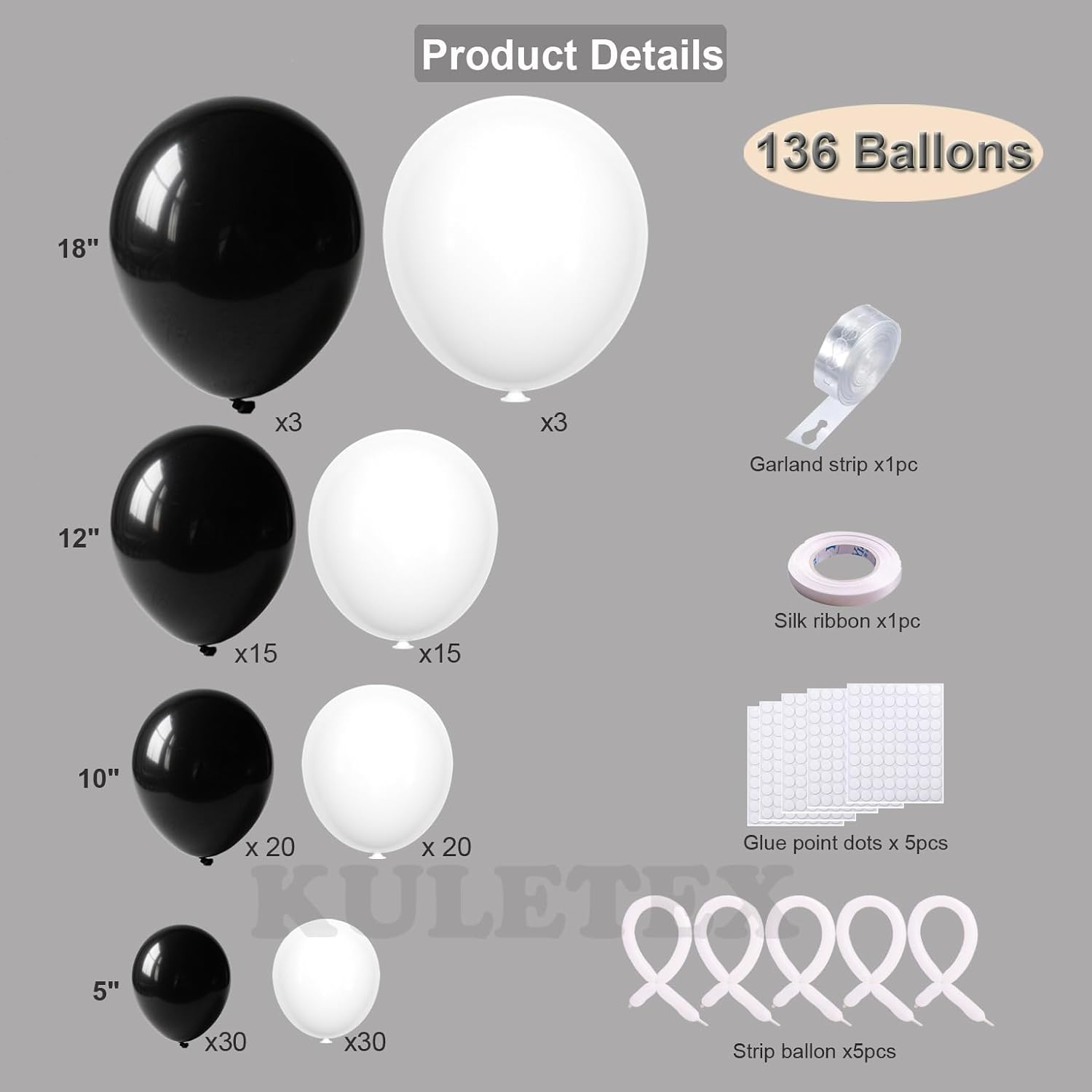 136 Pcs Black & White Latex Ba - Event Launch Party review and price