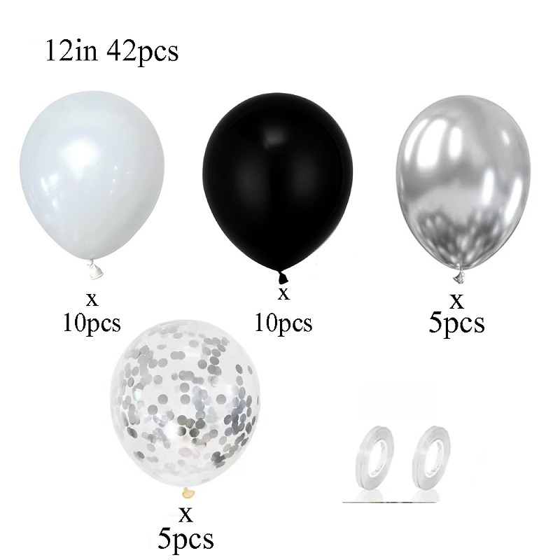 42pcs Silver Black White Confe - Balloon Pump Hand review and price