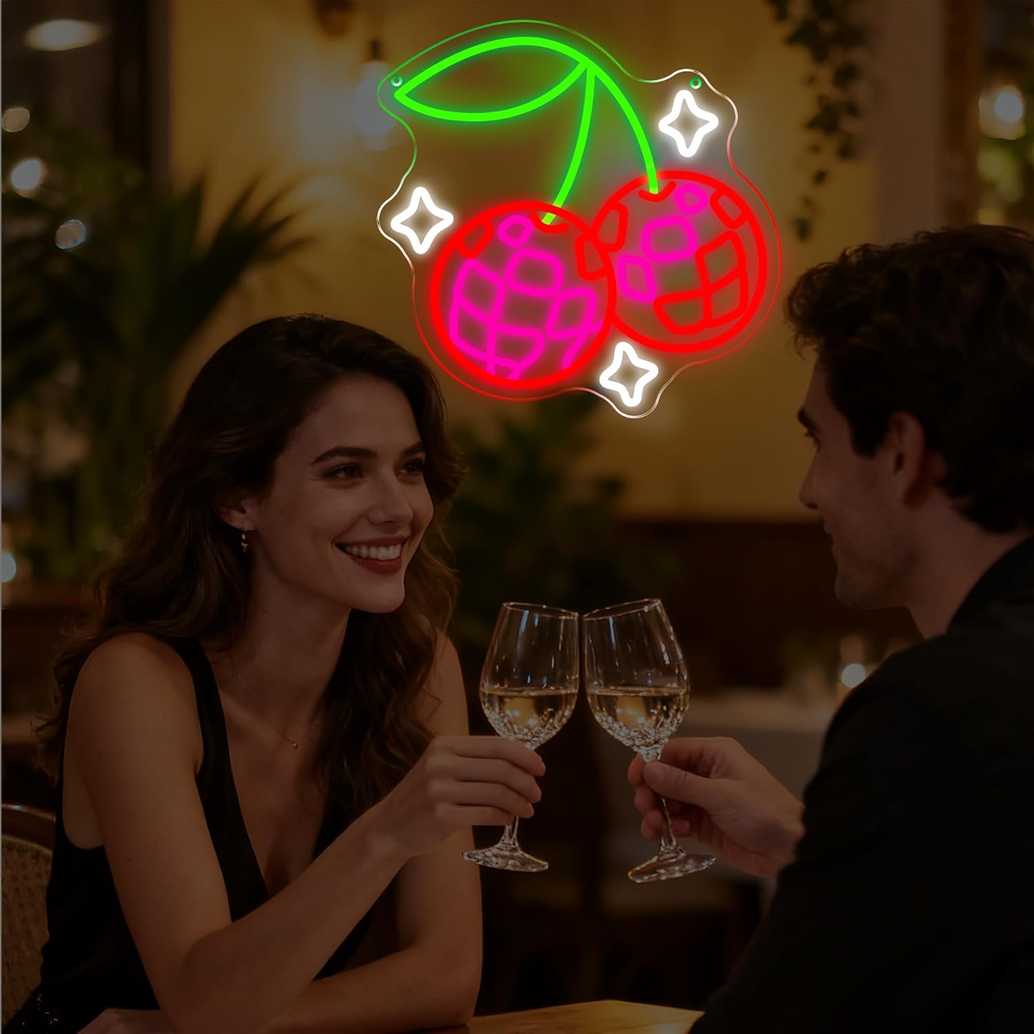 Disco Ball Cherry LED Neon Sig - Neon Sign Party review and price